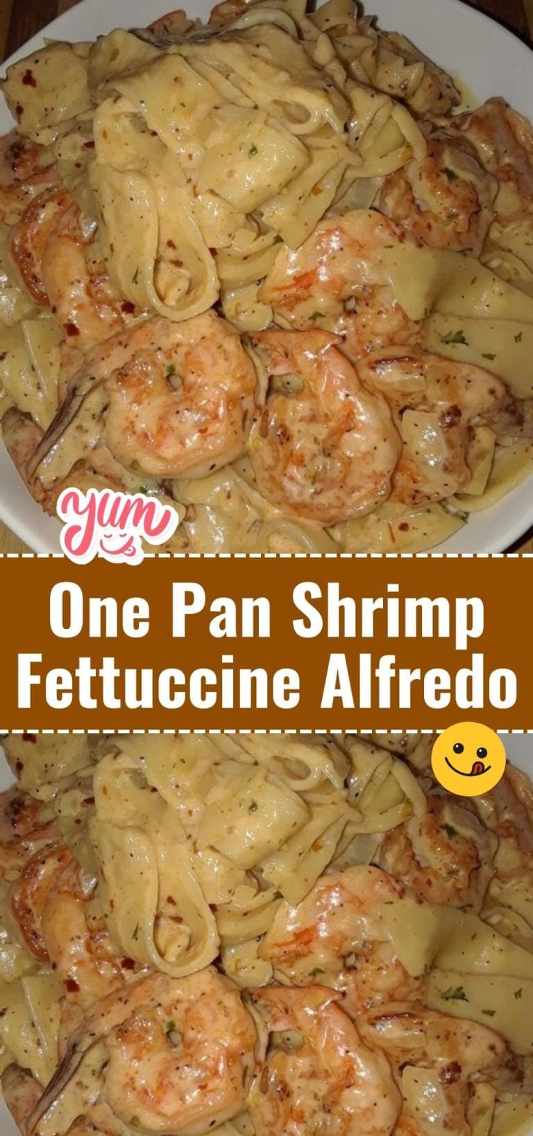 One Pan Shrimp Fettuccine Alfredo